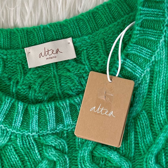 ALTEA NWT XL Gestrickter Pullover Sweater • Italy • Maglia Girocollo Treccia - Picture 9 of 14